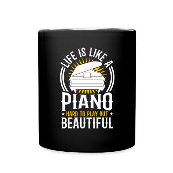 Motivation Piano - Full Colour Mug - black - Front