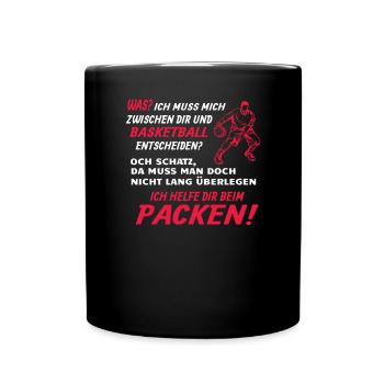 Basketball Geschenkidee Sport Design - Tasse einfarbig - Schwarz - Vorne