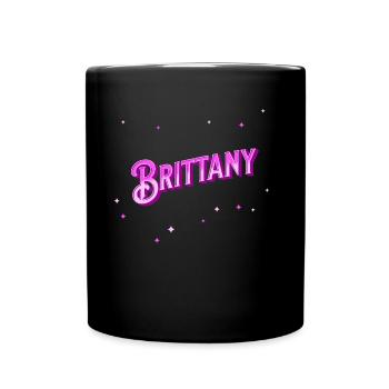 Brittany Namen personalisiert - Tasse einfarbig - Schwarz - Vorne