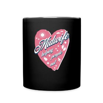 Tolles Hebammen Herz Geburtshelferin Geschenk - Tasse einfarbig - Schwarz - Vorne