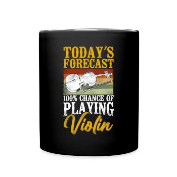 Violin Violinist Vintage Retro - Tasse einfarbig - Schwarz - Vorne