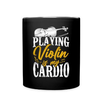 Violin Violinist Vintage Playing - Tasse einfarbig - Schwarz - Vorne