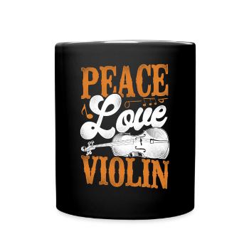Violon Violoniste Fille Vintage - Mug uni - noir - Devant