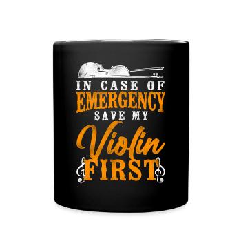 Violin Violinist Vintage In Case - Tasse einfarbig - Schwarz - Vorne