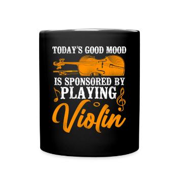 Violin Violinist Vintage Today's - Tasse einfarbig - Schwarz - Vorne