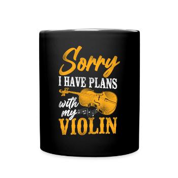 Violin Violinist Vintage Sorry I - Tasse einfarbig - Schwarz - Vorne