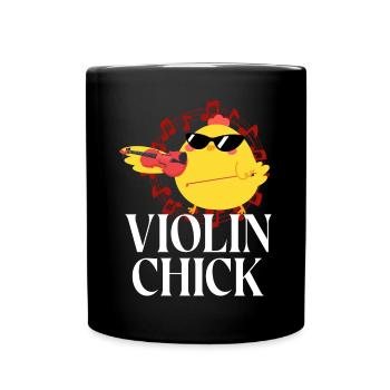 Violon Violoniste Fille Poulet - Mug uni - noir - Devant