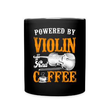 Violon Violoniste Café Vintage - Mug uni - noir - Devant