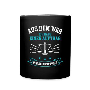 Rechtsanwalt Anwalt Jurist Rechtsanwälte Recht - Tasse einfarbig - Schwarz - Vorne