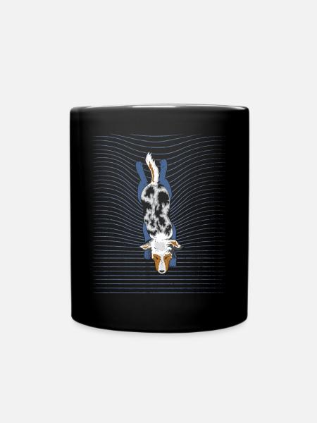 Australian Shepherd Swimming Dog - Full Colour Mug - black