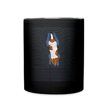 Jack Russel Swimming Dog - Full Colour Mug - black - Front