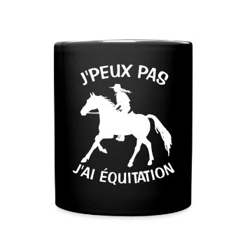J'Peux Pas J'ai équitation - Mug uni - noir - Devant