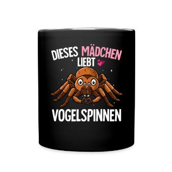Vogelspinne Mädchen - Tasse einfarbig - Schwarz - Vorne