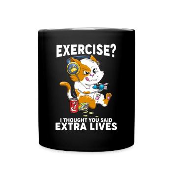 Kawaii Cat Gaming for Kids Boys Funny Gamer Cat - Full Colour Mug - black - Front