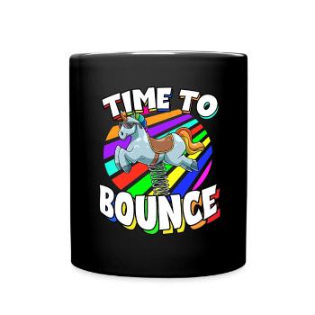 Time To Bounce für Männer und Frauen - Tasse einfarbig - Schwarz - Vorne