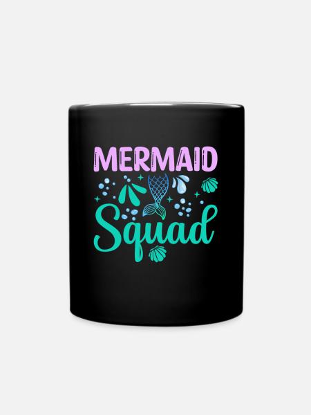 Mermaid Squad der Birthday Mermaid Tail Familie - Tasse einfarbig - Schwarz