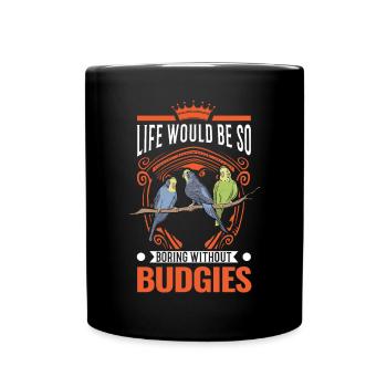 Budgerigar Gift Welli cockatiel - Full Colour Mug - black - Front