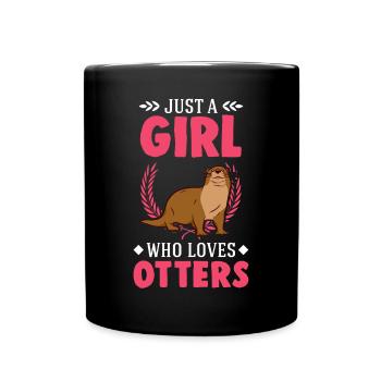 Loutre Fille Loutre Loutre Loutre Loutre de mer - Mug uni - noir - Devant