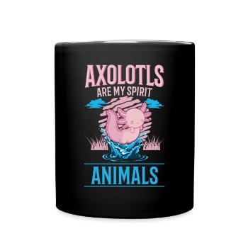 Axolotl Spirit Animal Tailed Amphibian - Mug uni - noir - Devant