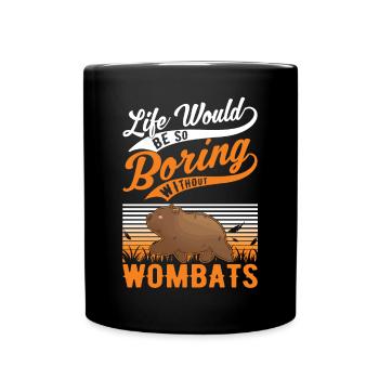 Australischer Wombat - Tasse einfarbig - Schwarz - Vorne