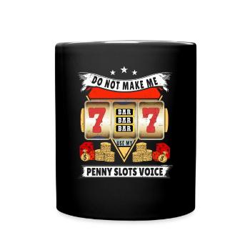 Casino Gambling Slot Machine à sous Jeu de cartes - Mug uni - noir - Devant