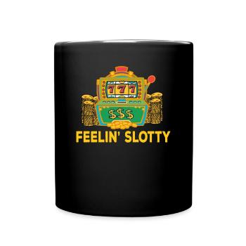 Kasino Glücksspiel Spielautomat Kartenspiel - Tasse einfarbig - Schwarz - Vorne
