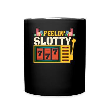 Kasino Glücksspiel Spielautomat Kartenspiel - Tasse einfarbig - Schwarz - Vorne