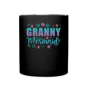 Grand-mère Sirène - Mug uni - noir - Devant