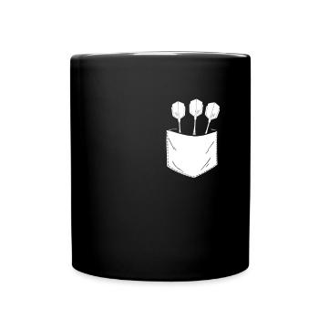 Fléchettes dans la poche de poitrine - Mug uni - noir - Devant