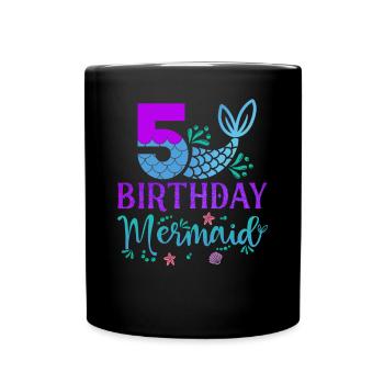 5ème anniversaire Sirène - Mug uni - noir - Devant