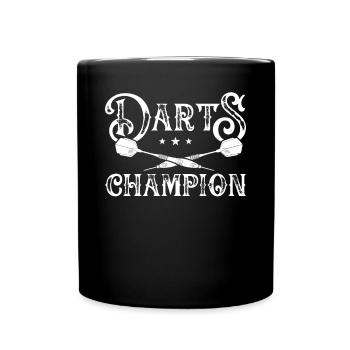 Darts champion with stars - Full Colour Mug - black - Front