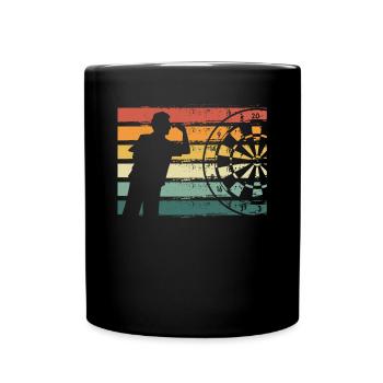 Dartmann sur un jeu de fléchettes rétro - Mug uni - noir - Devant