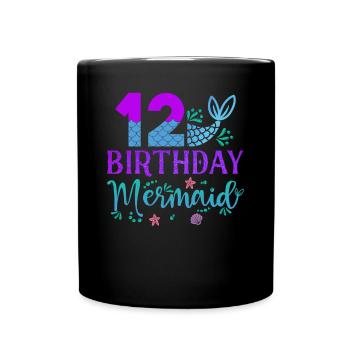 12e anniversaire Sirène - Mug uni - noir - Devant