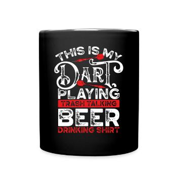 Voici ma fléchette et ma chemise à boire - Mug uni - noir - Devant