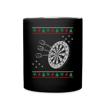 Dartscheibe In Weihnachten - Tasse einfarbig - Schwarz - Vorne
