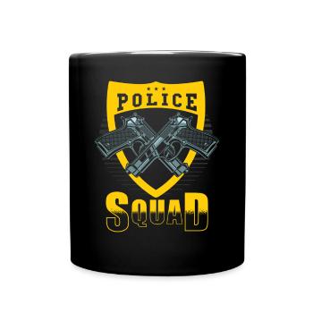 Commandement de la police - Mug uni - noir - Devant