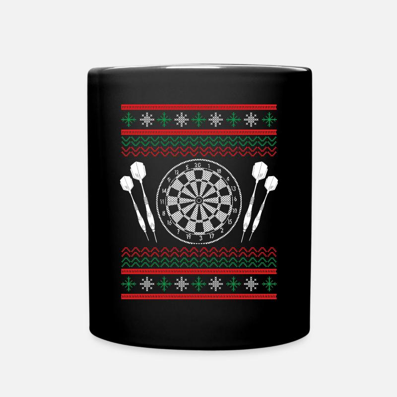 Dartscheibe Und Darts Zu Weihnachten - Tasse einfarbig - Schwarz