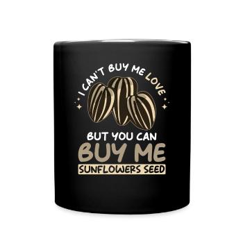 Sonnenblumenkerne - Tasse einfarbig - Schwarz - Vorne