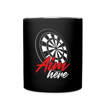 Aim for the dartboard here - Full Colour Mug - black - Front