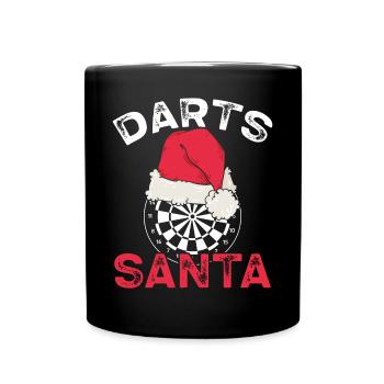 Dart disques du Père Noël avec rouge - Mug uni - noir - Devant