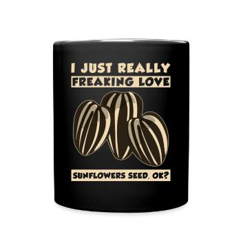Sonnenblumenkerne - Tasse einfarbig - Schwarz - Vorne