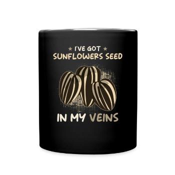 Sonnenblumenkerne - Tasse einfarbig - Schwarz - Vorne