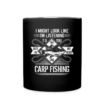 Carp Fishing Design For Men Funny Catfish And Carp - Full Colour Mug - black - Front