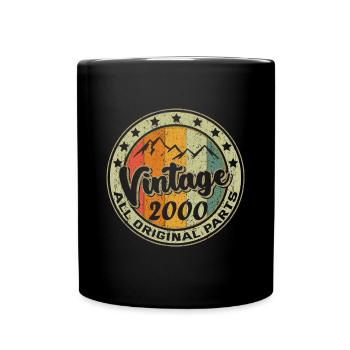 Vintage 2000 Retro 22 Jahre altes Geschenk 22. Geburtstag - Tasse einfarbig - Schwarz - Vorne
