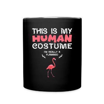 C’est mon costume humain Je suis vraiment un flamant rose - Mug uni - noir - Devant