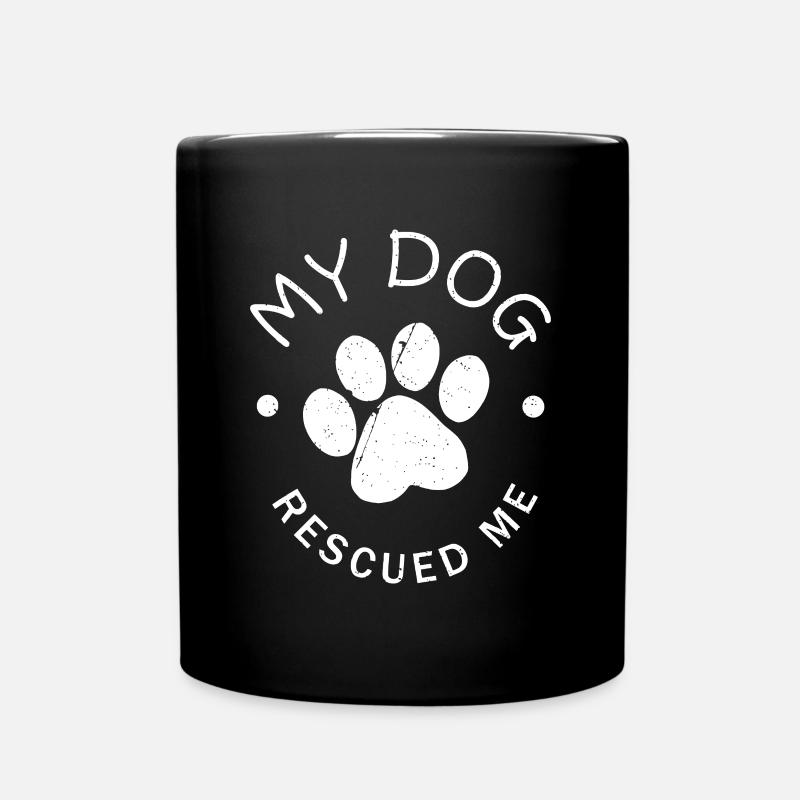 Rettungshund Geschenk Mein Hund hat mich gerettet - Tasse einfarbig - Schwarz