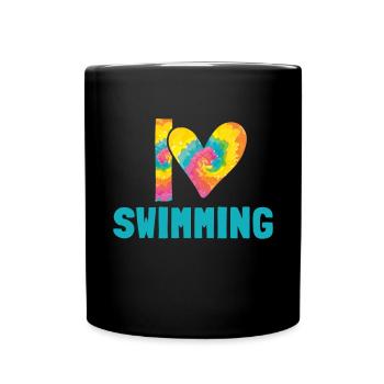 Natation scintillante J’adore nager - Mug uni - noir - Devant