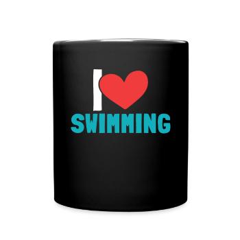 Natation scintillante J’adore nager - Mug uni - noir - Devant