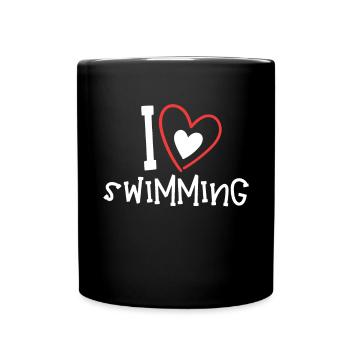 Natation scintillante J’adore nager - Mug uni - noir - Devant