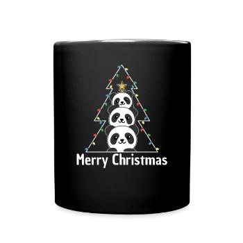 Panda Arbre de Noël Animaux de Noël Pandas - Mug uni - noir - Devant